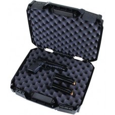 Flambeau Hard Double Deep Pistol Case Large 15.25 inch x 11.5 inch x 4.8 inch Black with flip up latches lockable and full egg shell foam (FO1511DDP)