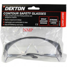DEKTON CONTOUR CLEAR SAFETY GLASSES (wrap-around design)